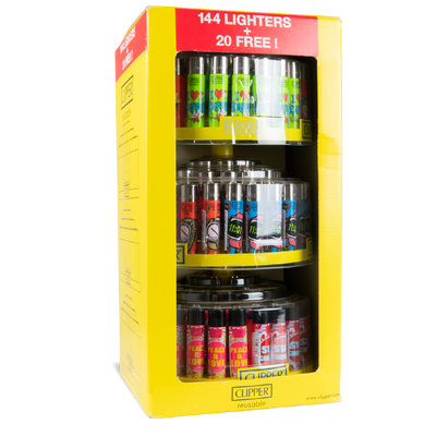 Clipper Lighter Display Stand: 3 Tier - 144 Lighters + 20 FREE!