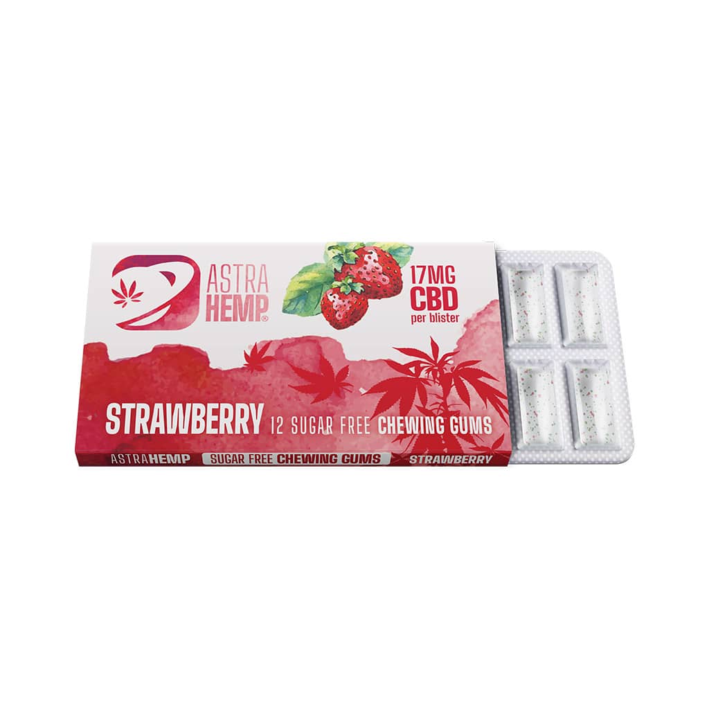 Astra Hemp CBD Chewing Gum Blister Packs: Strawberry - 17mg (24 Pack)