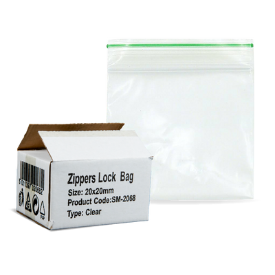 SPARKYS ZIPPER LOCK BAG CLEAR 20x20