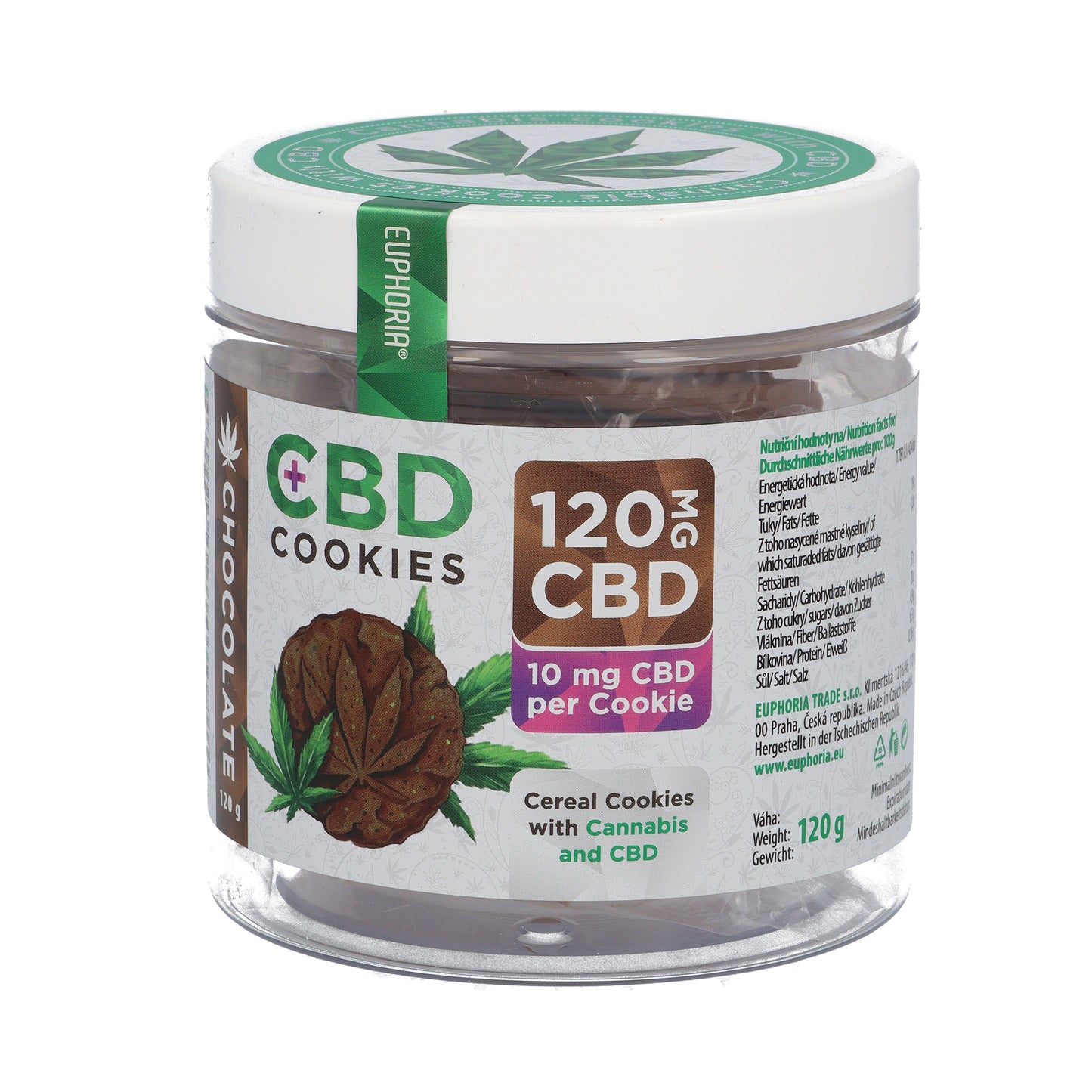 Euphoria CBD Cookies: Chocolate - 120mg (Pot of 12)