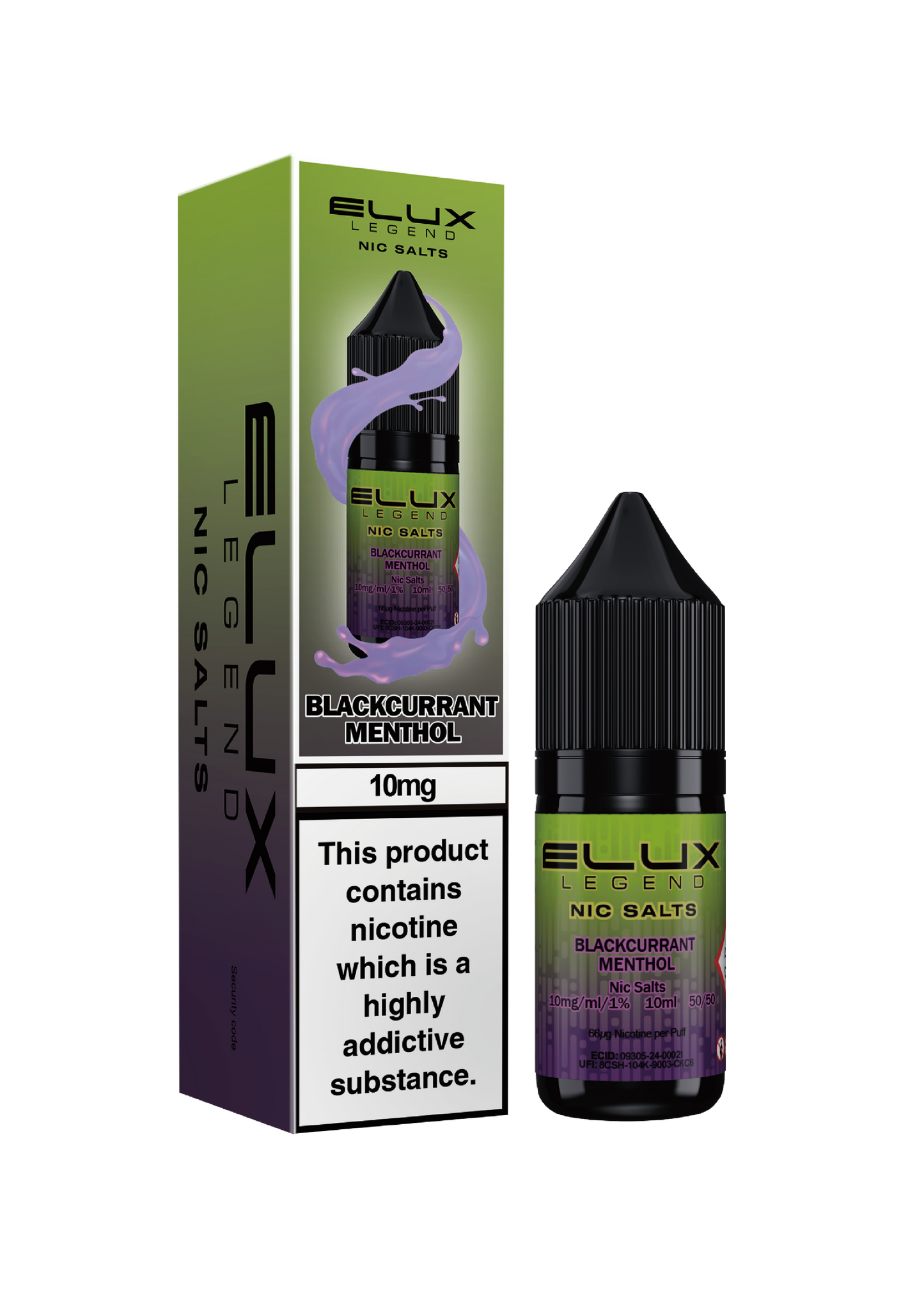 Elux Legend Nic Salts: Blackcurrant Menthol - 10mg (10 Pack)
