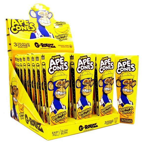 G-Rollz Ape King Size Pre-Rolled Cones - Banana Cloud (24 pcs)