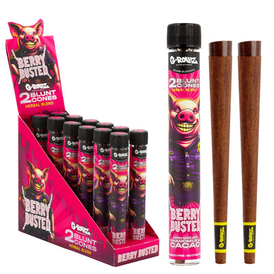 G-Rollz Terpene Infused Yerba Mate & Chamomile Blunt Cones - Berry Busted (12 pcs)