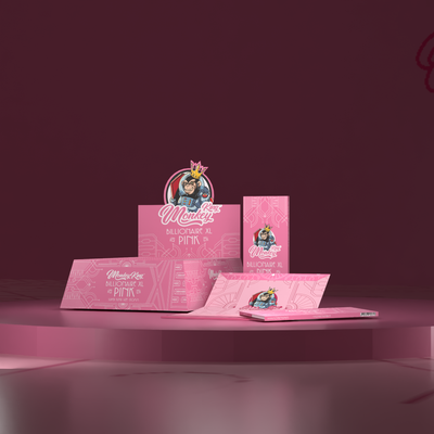 Monkey King Rolling Papers + Tips: Billionaire Pink XL - Extra Long (24 Pack) [COMING SOON]