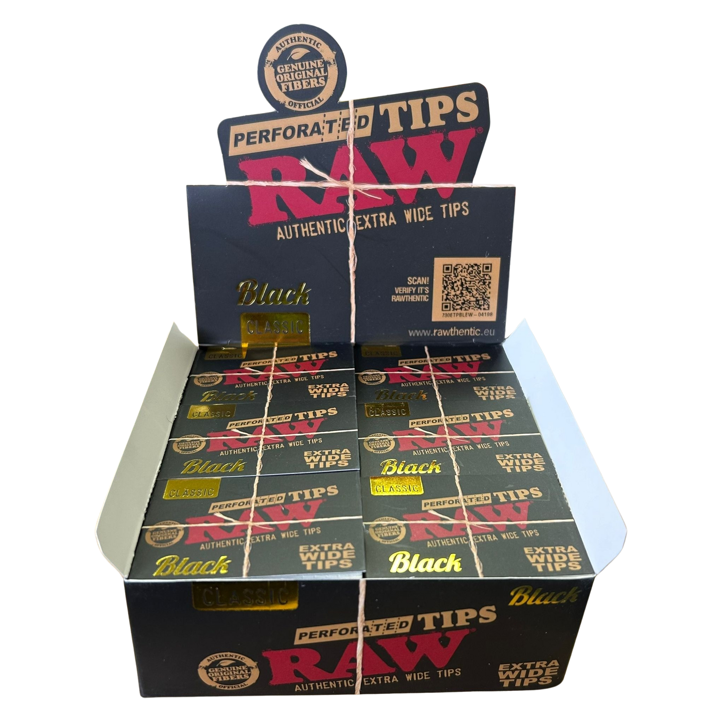 RAW Perforated Black Extra Wide Tips (Full Box)