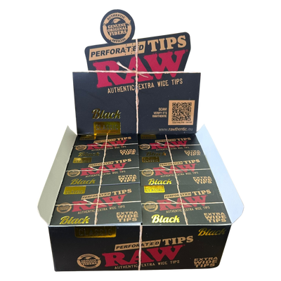 RAW Perforated Black Extra Wide Tips (Full Box)