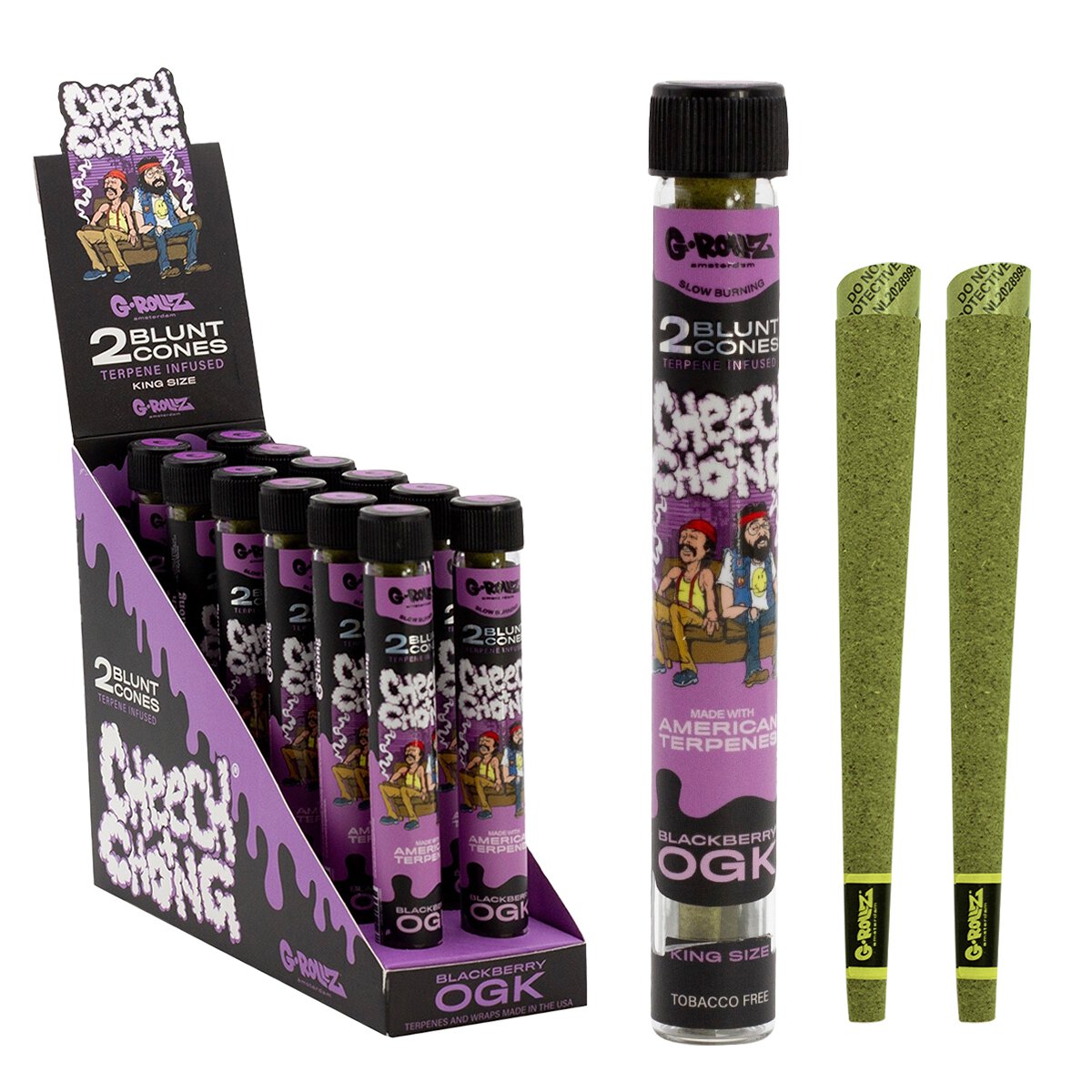 Cheech & Chong Terpene Infused Hemp Blunts - Blackberry OGK (12 pcs)