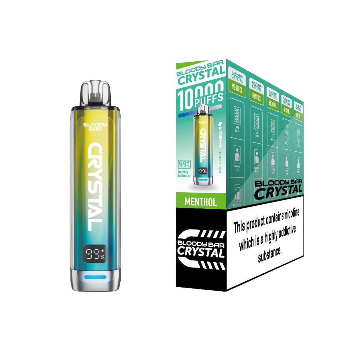 Bloody Bar Crystal 10K Pod Kits: Menthol - 20mg