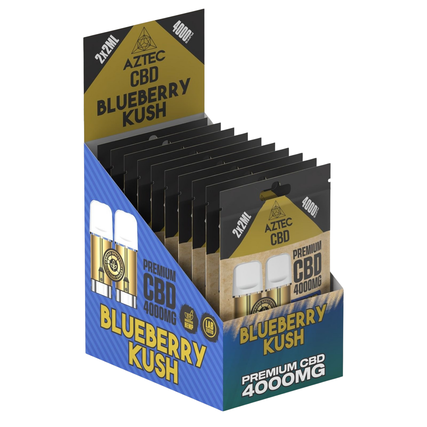 Aztec CBD Premium CBD Pods 4000mg 2x2ml - Blueberry Kush