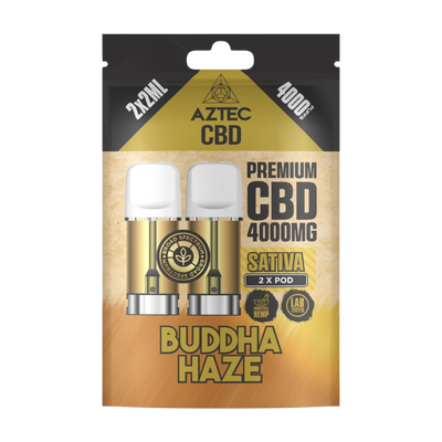 Aztec CBD Premium CBD Pods 4000mg 2x2ml - Buddha Haze