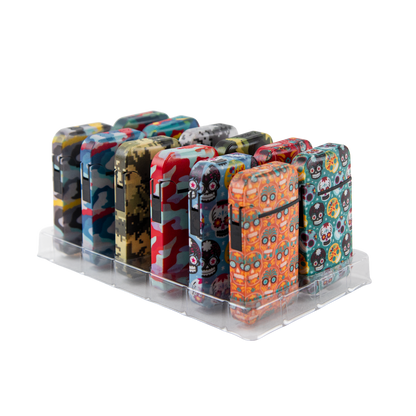 Zengaz Zl-13 Camo And Calavera Wing Jet Lighters (12 Pack)