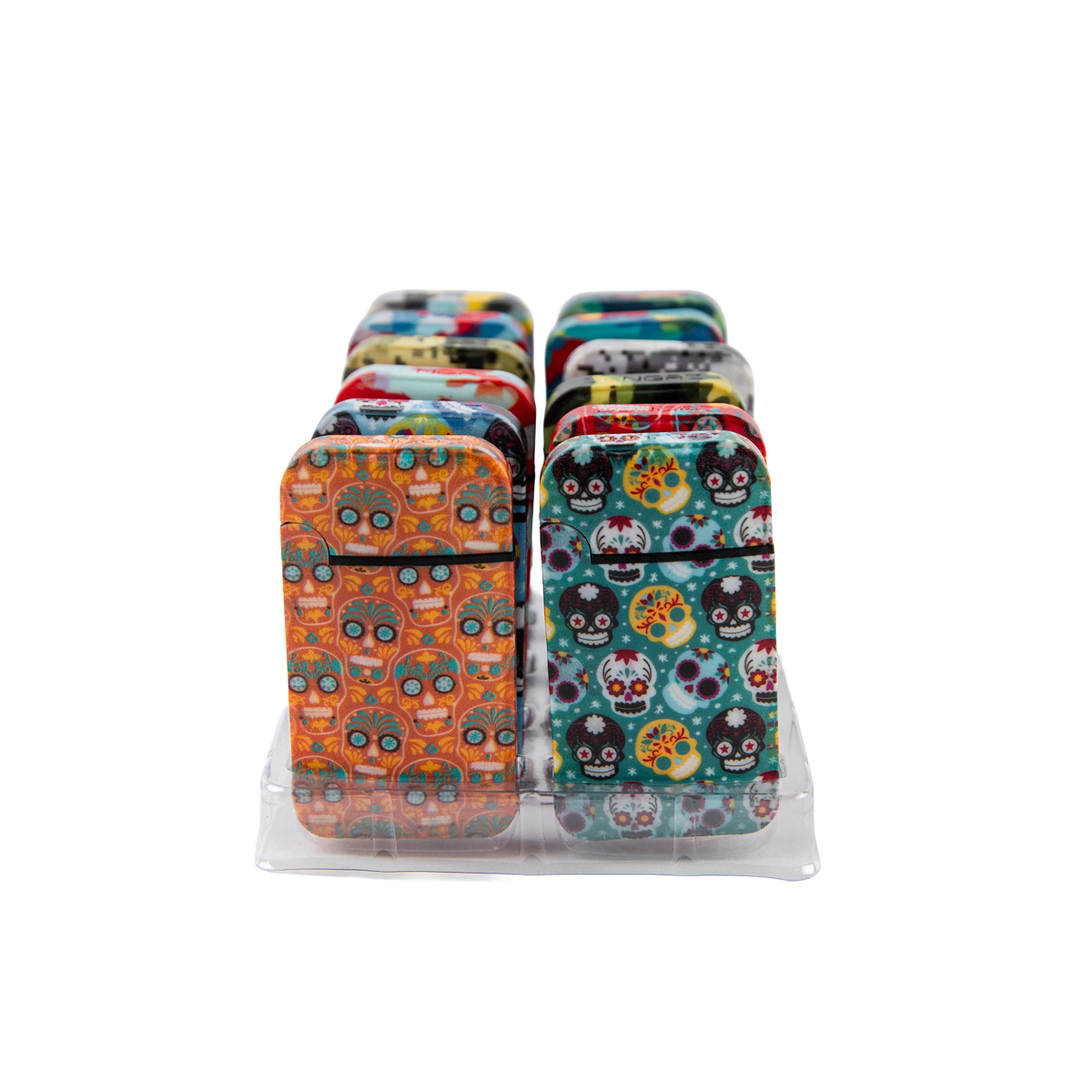 Zengaz Zl-13 Camo And Calavera Wing Jet Lighters (12 Pack)