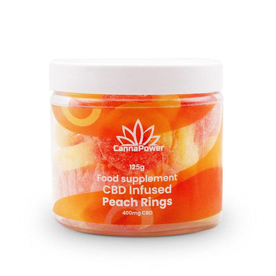 Cannapower CBD Infused Peach Rings - 400mg - 125g