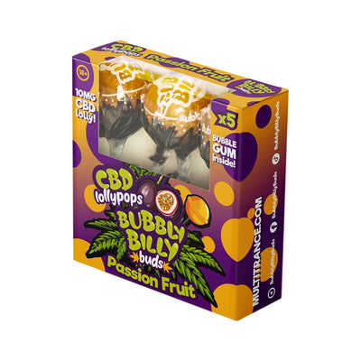 Multitrance Bubbly Billy Buds CBD Lollipops: Passion Fruit (5 Pack Gift Box)