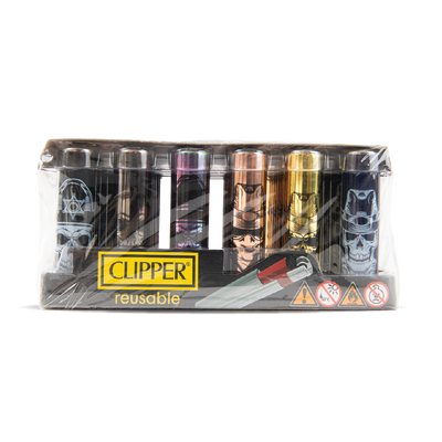 Clipper Lighters - Metal Western Skulls (30pcs)