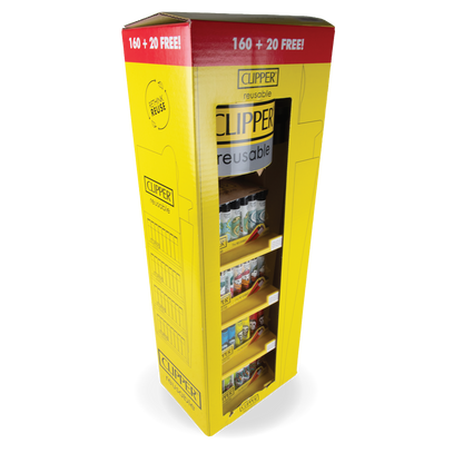 Clipper Lighter Display Stand: 4 Tier - 160 Lighters + 20 FREE Lighters!