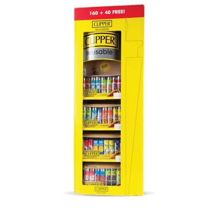 Clipper Lighter Display Stand: 4 Tier - 160 Lighters + 40 FREE Lighters!