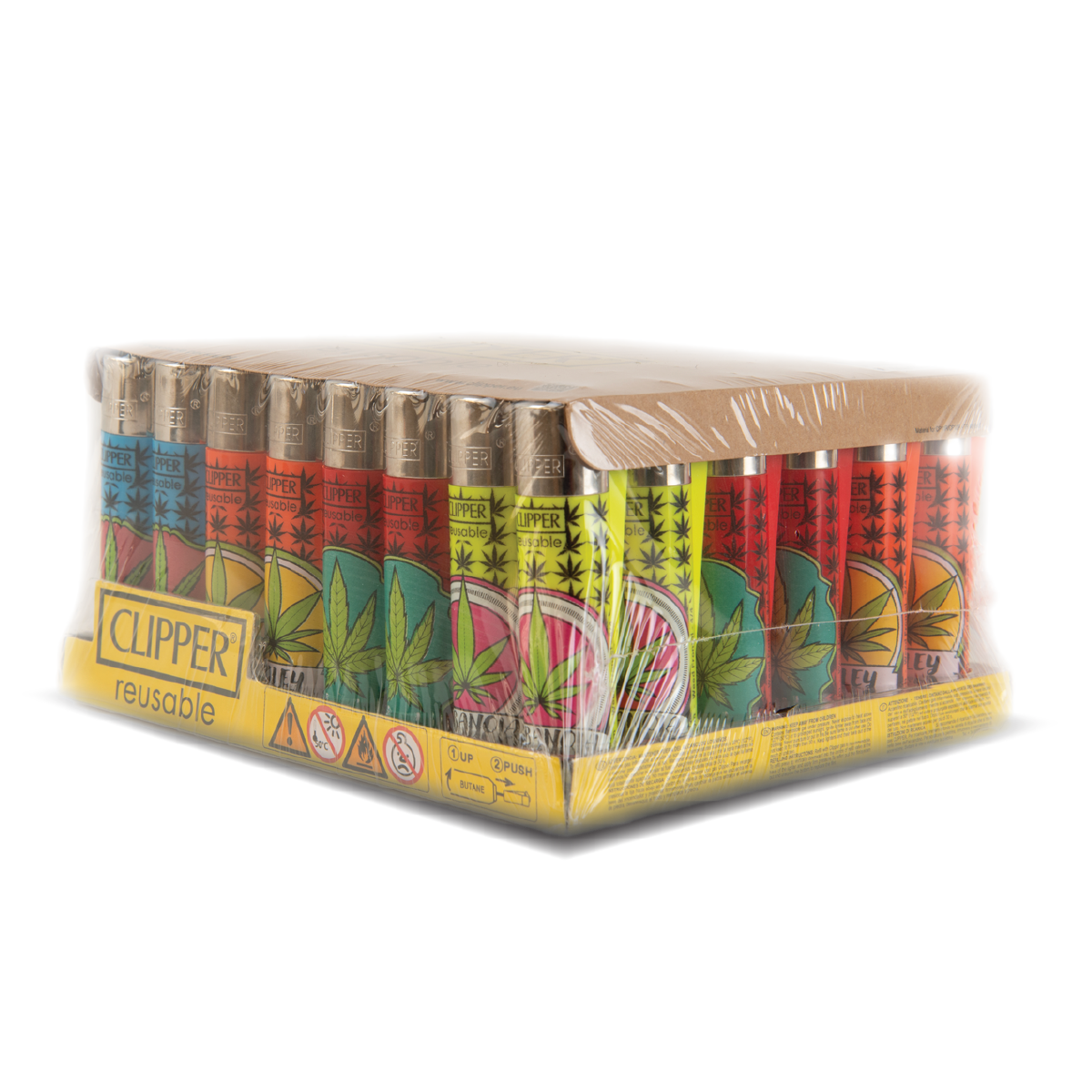 Clipper Lighters: Weed Frontal LB (48 Pack)