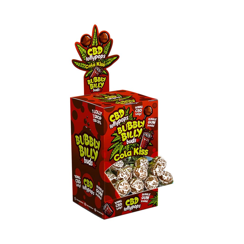 Multitrance Bubbly Billy Buds CBD Cola Kiss Lollypops (100 pcs)