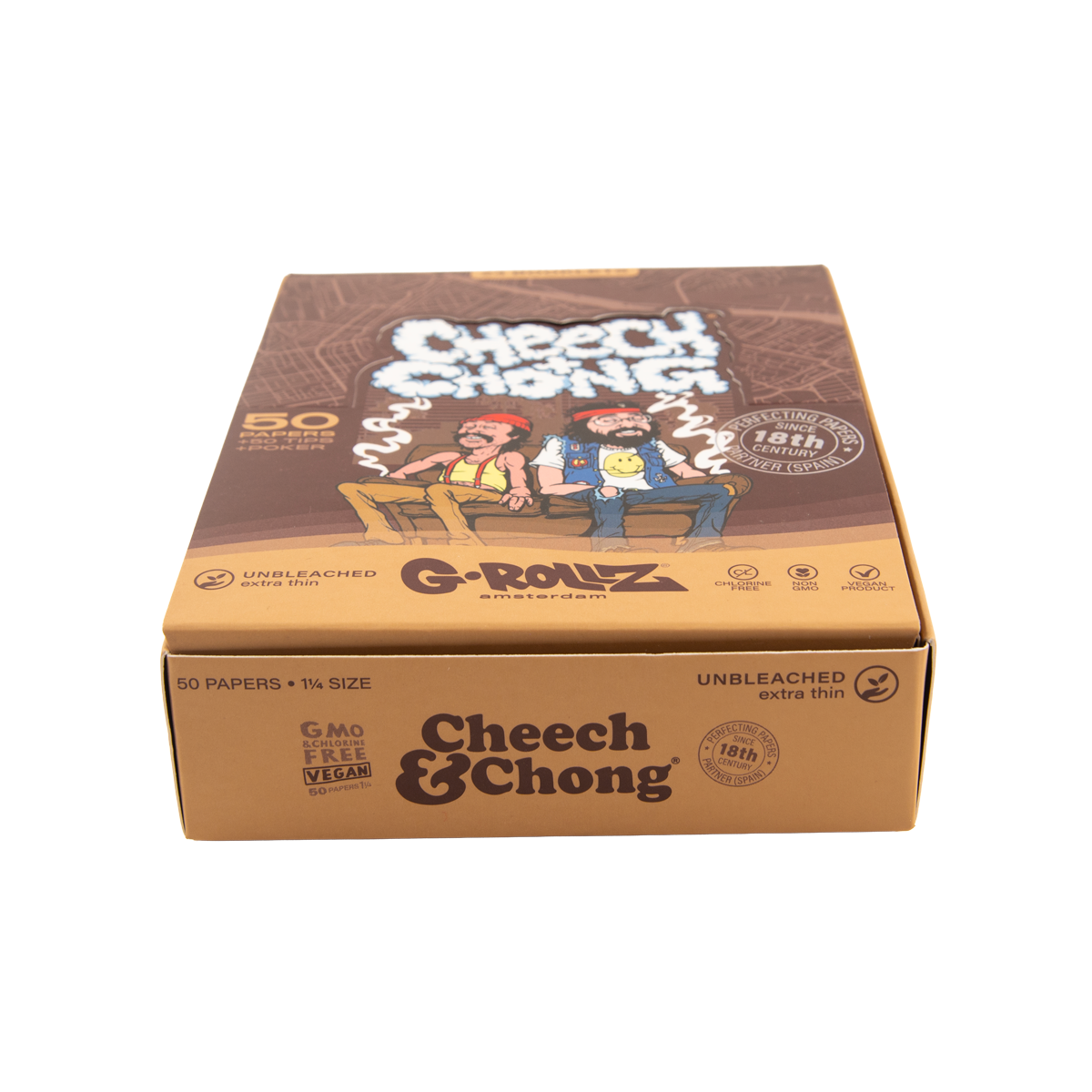 G-Rollz 'Cheech & Chong' 1-1/4 Unbleached Papers + Tips