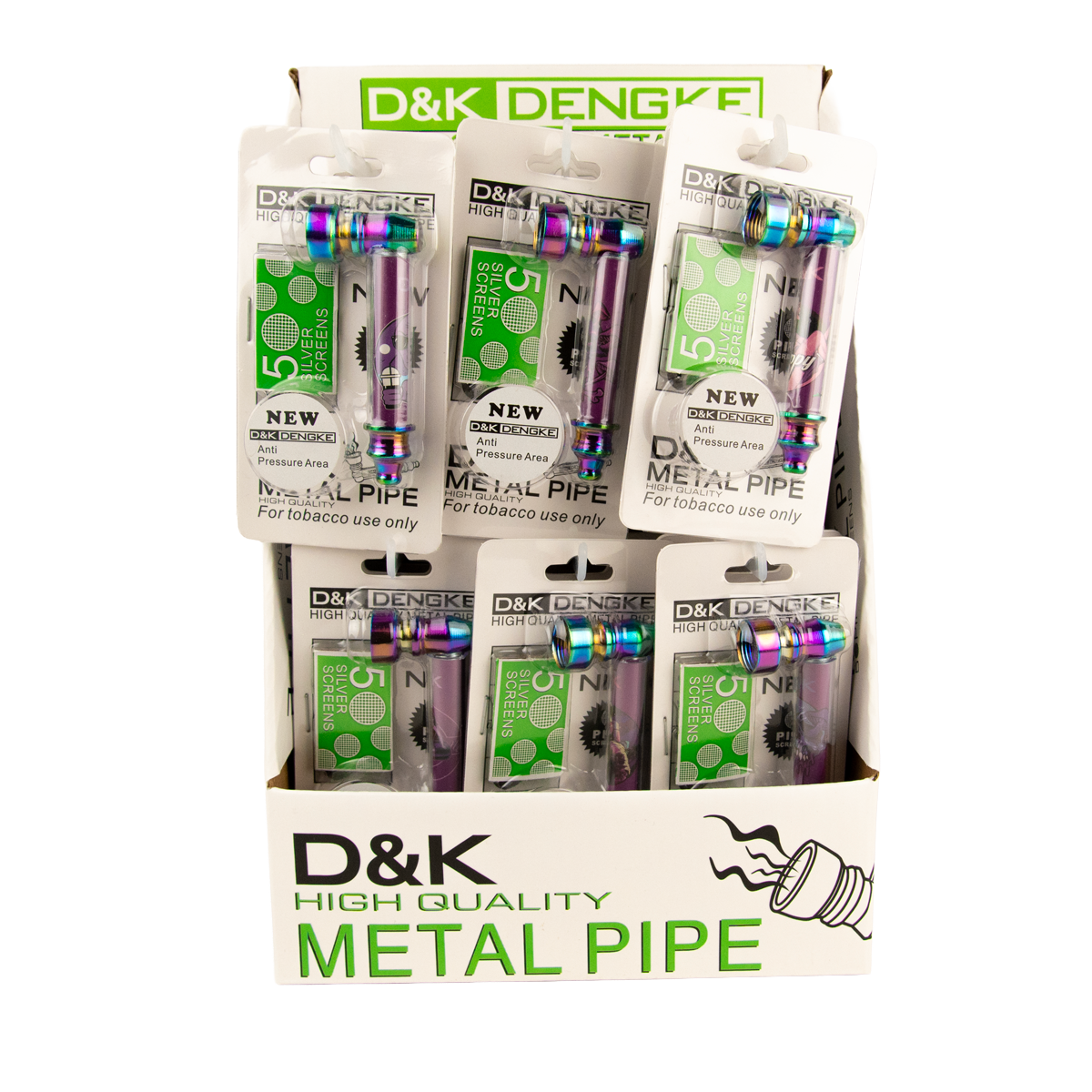 D&K Smokers Pipes: Metal Rainbow (24 pack)