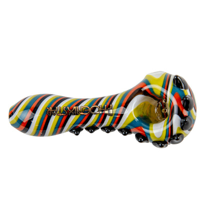 Phoenix Star: 4" 5 Hole Screen Glass Hand Pipe - (PGP104)