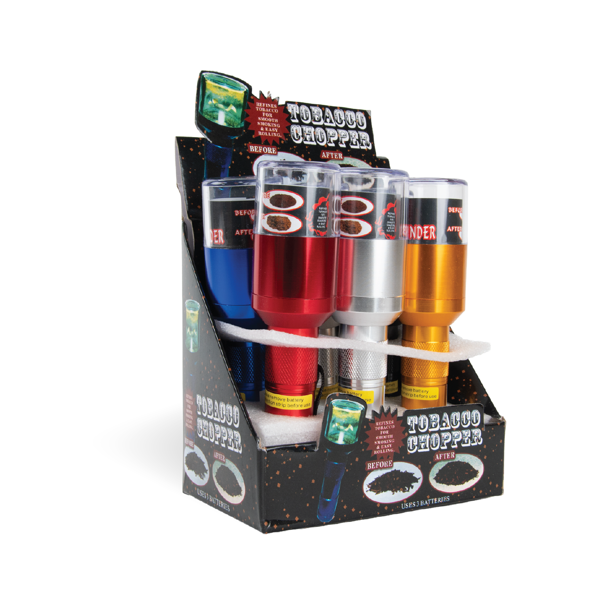 Electric Tobacco Choppers: Metallic - Large (6 Pack)