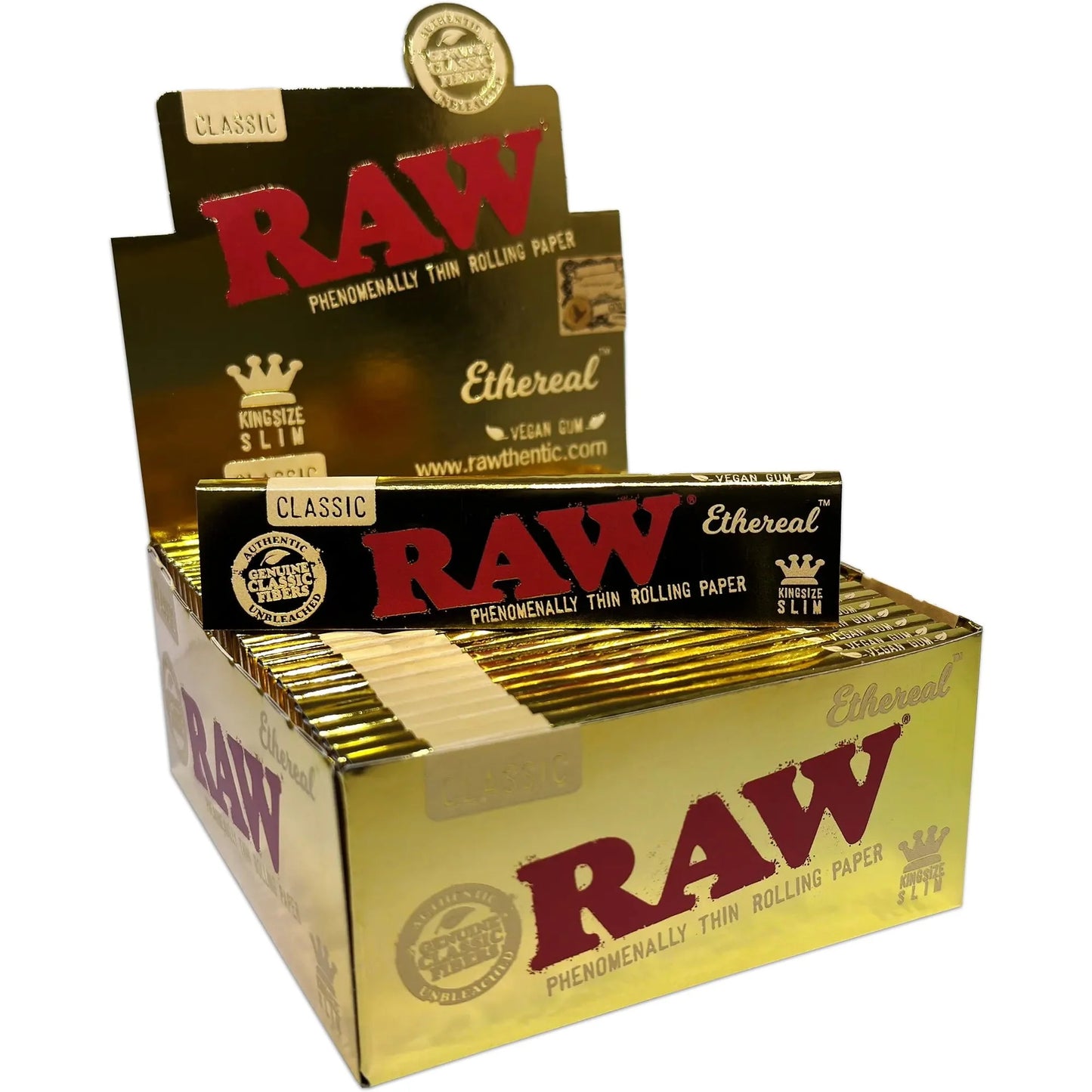 RAW Ethereal Classic King Size Slim Rolling Papers (Full Box)