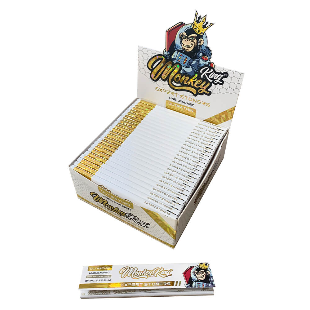 Monkey King Expert Stoners Rolling Papers: Unbleached - King Size Ultra Thin (50 Pack)