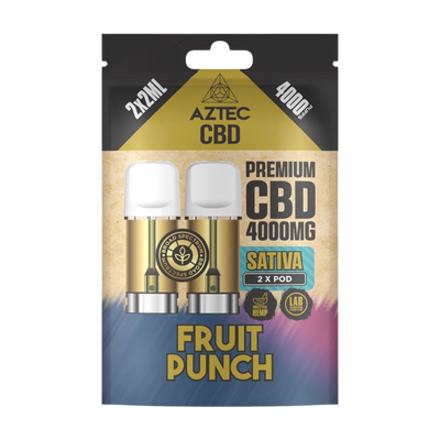 Aztec CBD Premium CBD Pods 4000mg 2x2ml - Fruit Punch