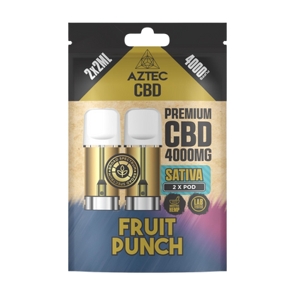 Aztec CBD Premium CBD Pods 4000mg 2x2ml - Fruit Punch
