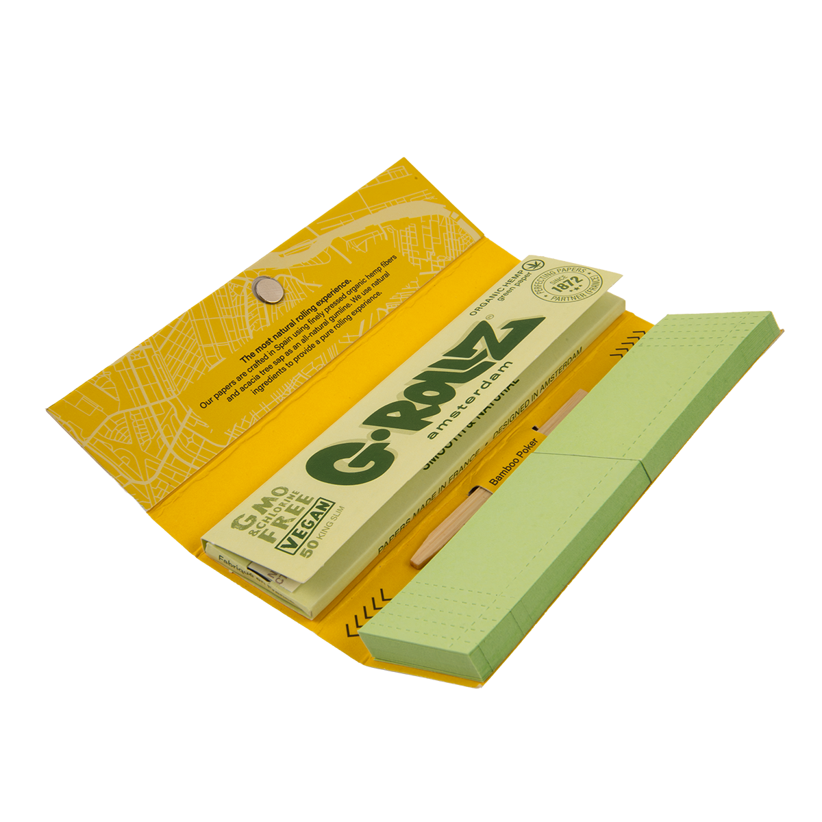 G-Rollz Jungle Organic Hemp King Size Papers + Tips + Poker - (20 Pack)