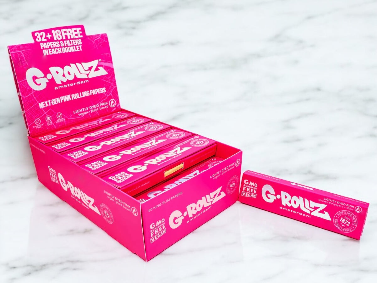 G-Rollz Next-Gen Pink Rolling Papers, Tips & Poker