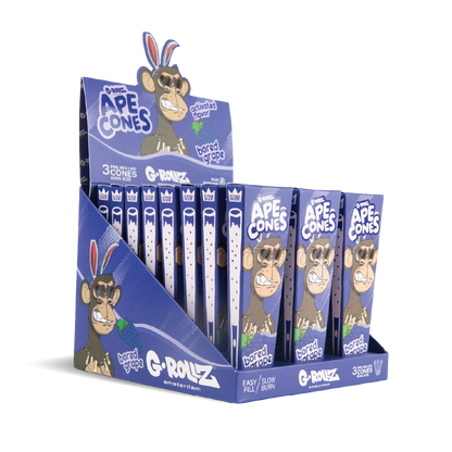 G-Rollz Ape King Size Pre-Rolled Cones: Bored Grape - 3 Cones (24 Pack)