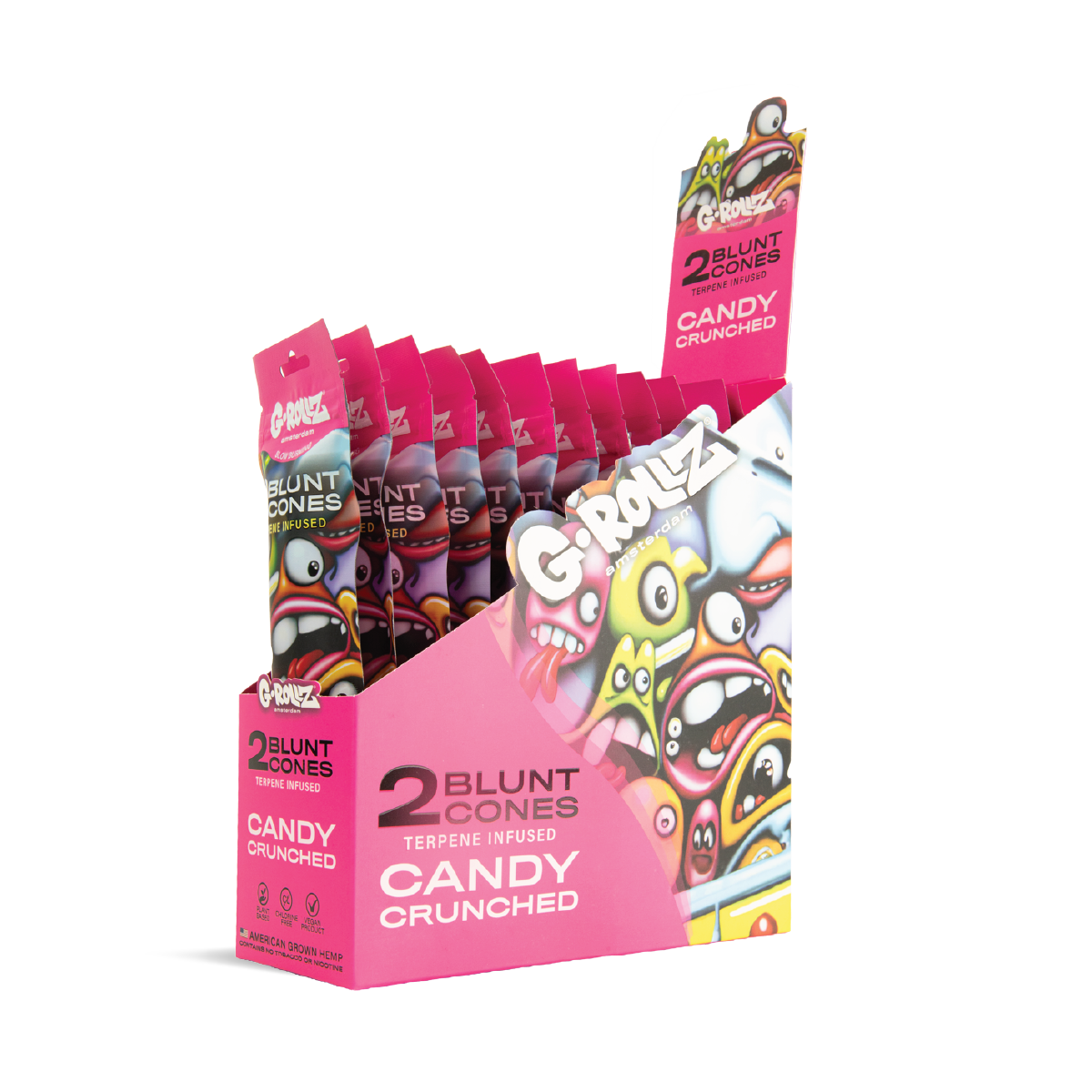G-Rollz Blunt Cones Pouches: Candy Crunched - 2 Cones (12 Pack)