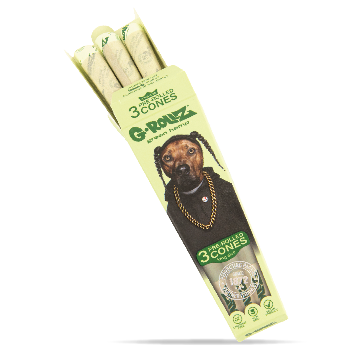 G-Rollz Ape King Size Pre-Rolled Cones: Pets Rock Organic Hemp - 3 Cones (24 Pack)