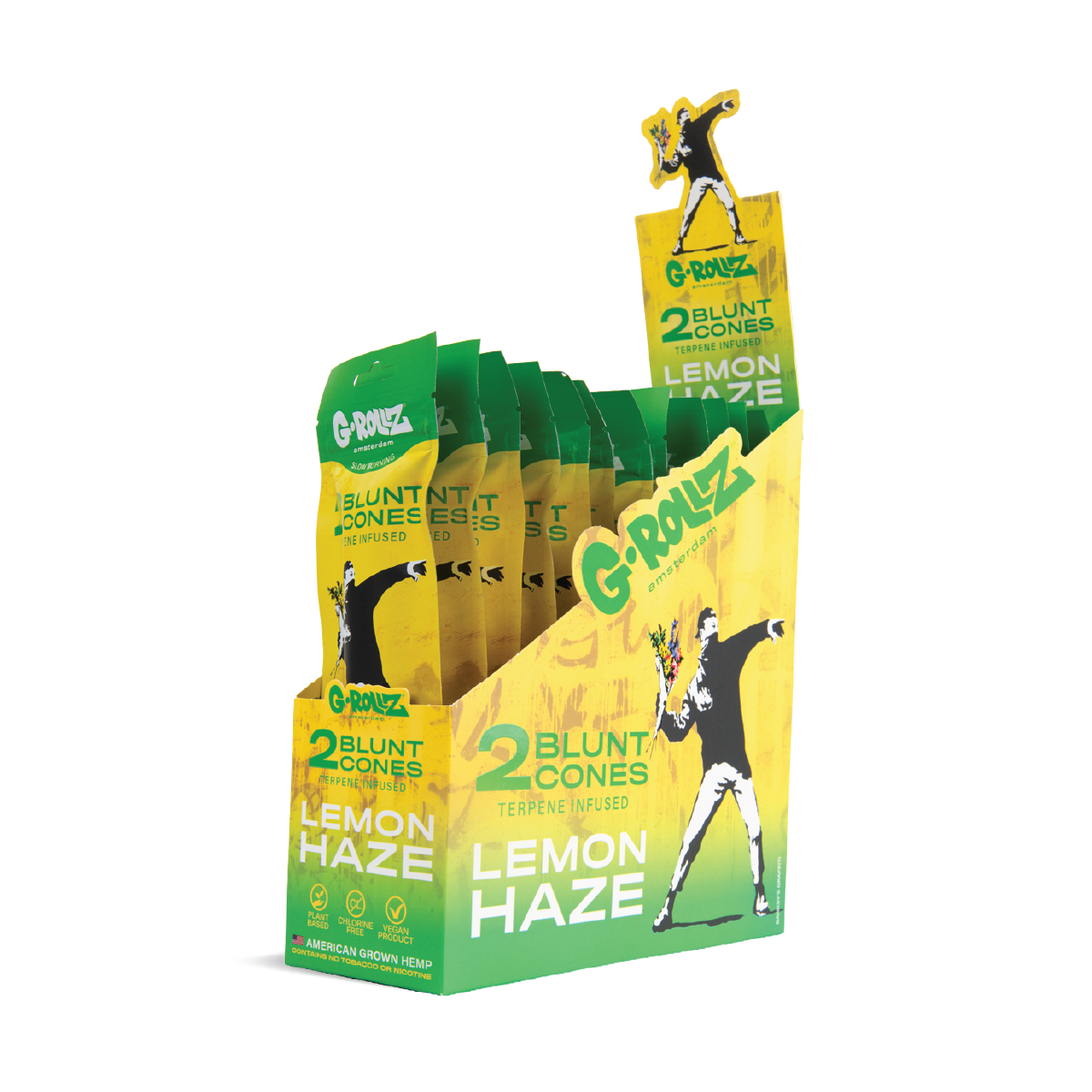 G-Rollz Blunt Cones Pouches: Lemon Haze - 2 Cones (12 Pack)