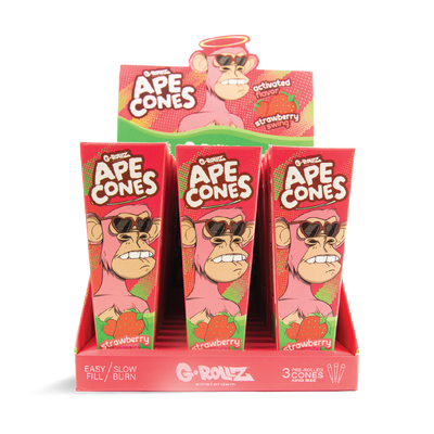 G-Rollz Ape King Size Pre-Rolled Cones: Strawberry Swing - 3 Cones (24 Pack)