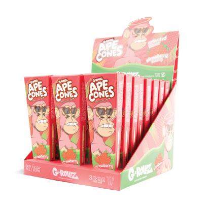G-Rollz Ape King Size Pre-Rolled Cones: Strawberry Swing - 3 Cones (24 Pack)