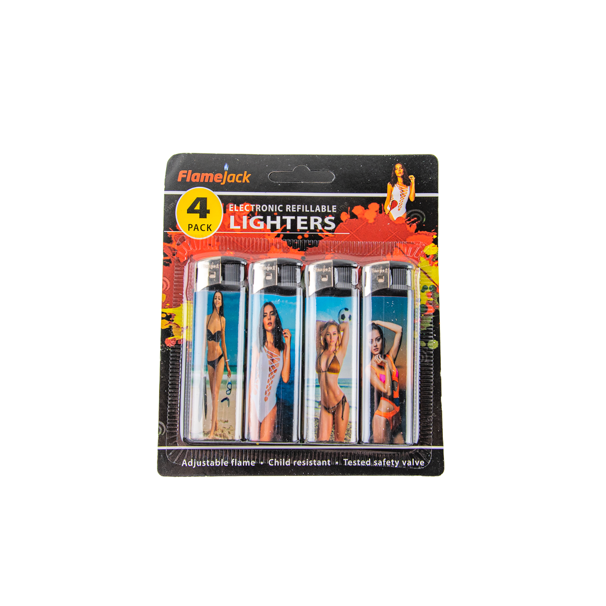 Flamejack Lighters 4 Pack (24 Pack)