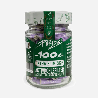 PURIZE® Activated Carbon Xtra Slim Filters Glass Jar (100 pcs)
