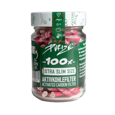 PURIZE® Activated Carbon Xtra Slim Filters Glass Jar (100 pcs)