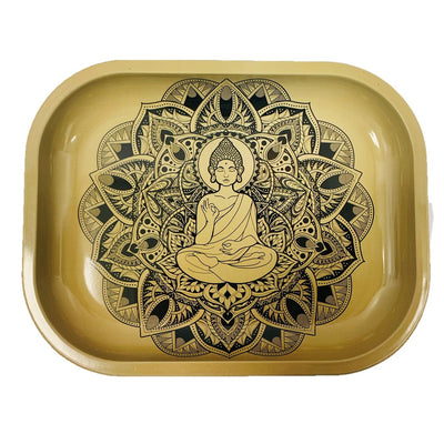 Wise Skies 'Golden Flower' Small Rolling Tray