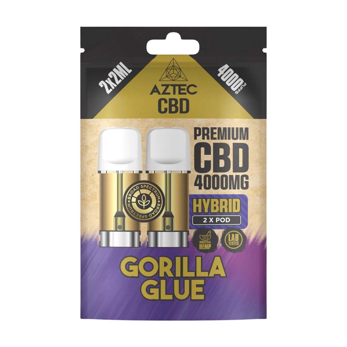 Aztec CBD Premium CBD Pods 4000mg 2x2ml - Gorilla Glue