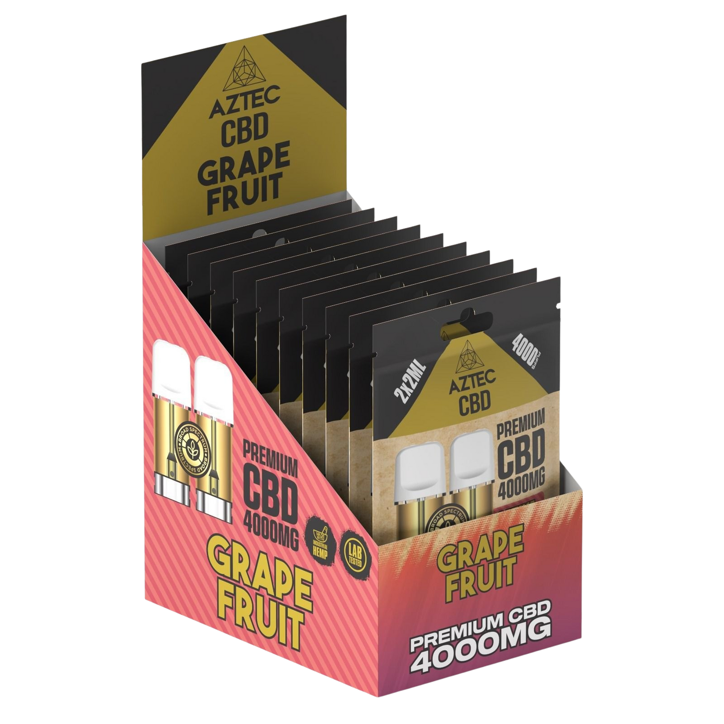 Aztec CBD Premium CBD Pods 4000mg 2x2ml - Grape Fruit