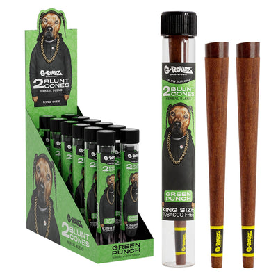 G-Rollz Terpene Infused Yerba Mate & Chamomile Blunt Cones - Green Punch (12 pcs)