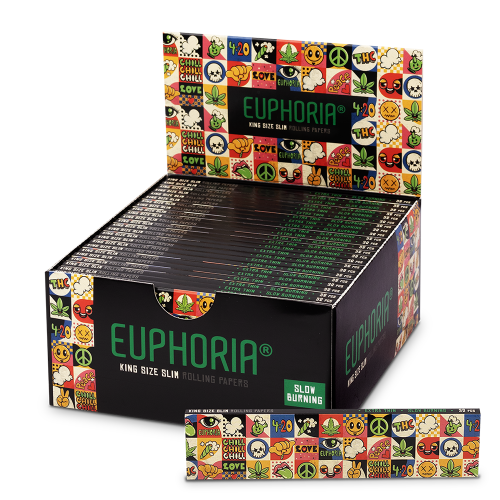 Euphoria King Size Slim Rolling Papers - Groovy (Full Box)