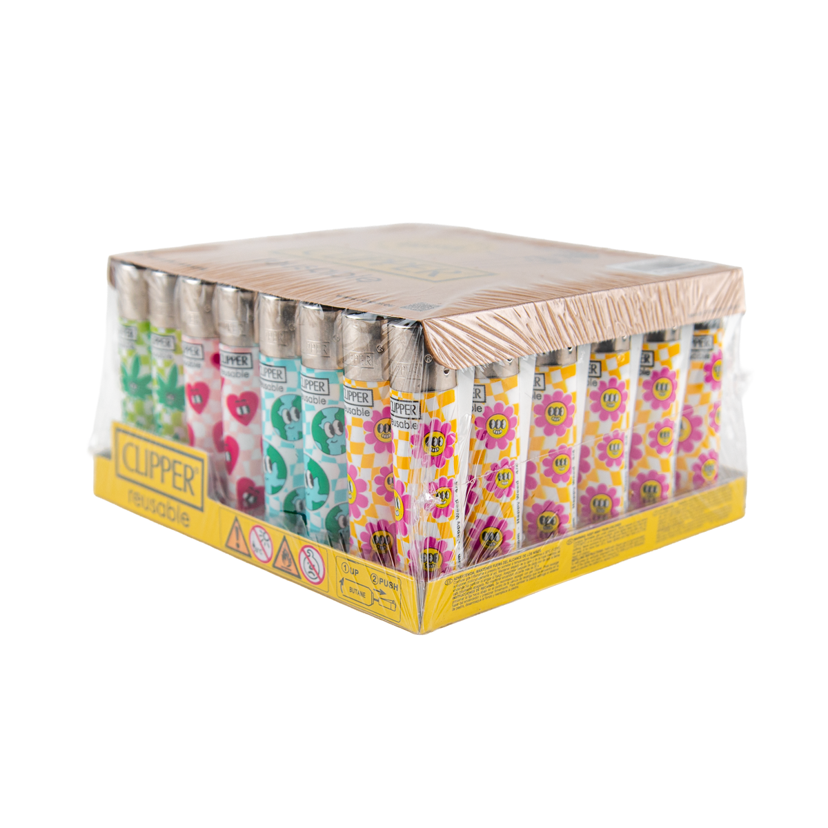 Clipper Happy Weed LB Lighters (48 Pack)