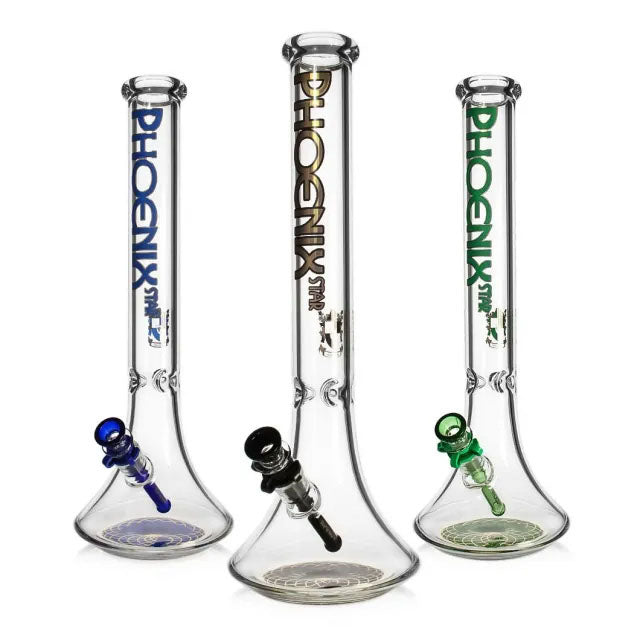 Phoenix Star: 7mm Thick Glass Beaker Bong With Ice Catcher - (HF102)