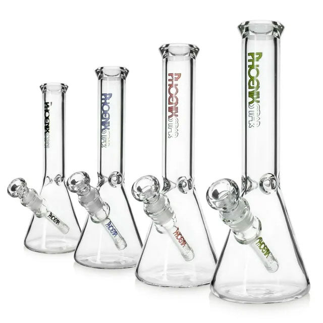 Phoenix Star: Pink 10" Glass Beaker Bong With Ice Catcher - (HF104)